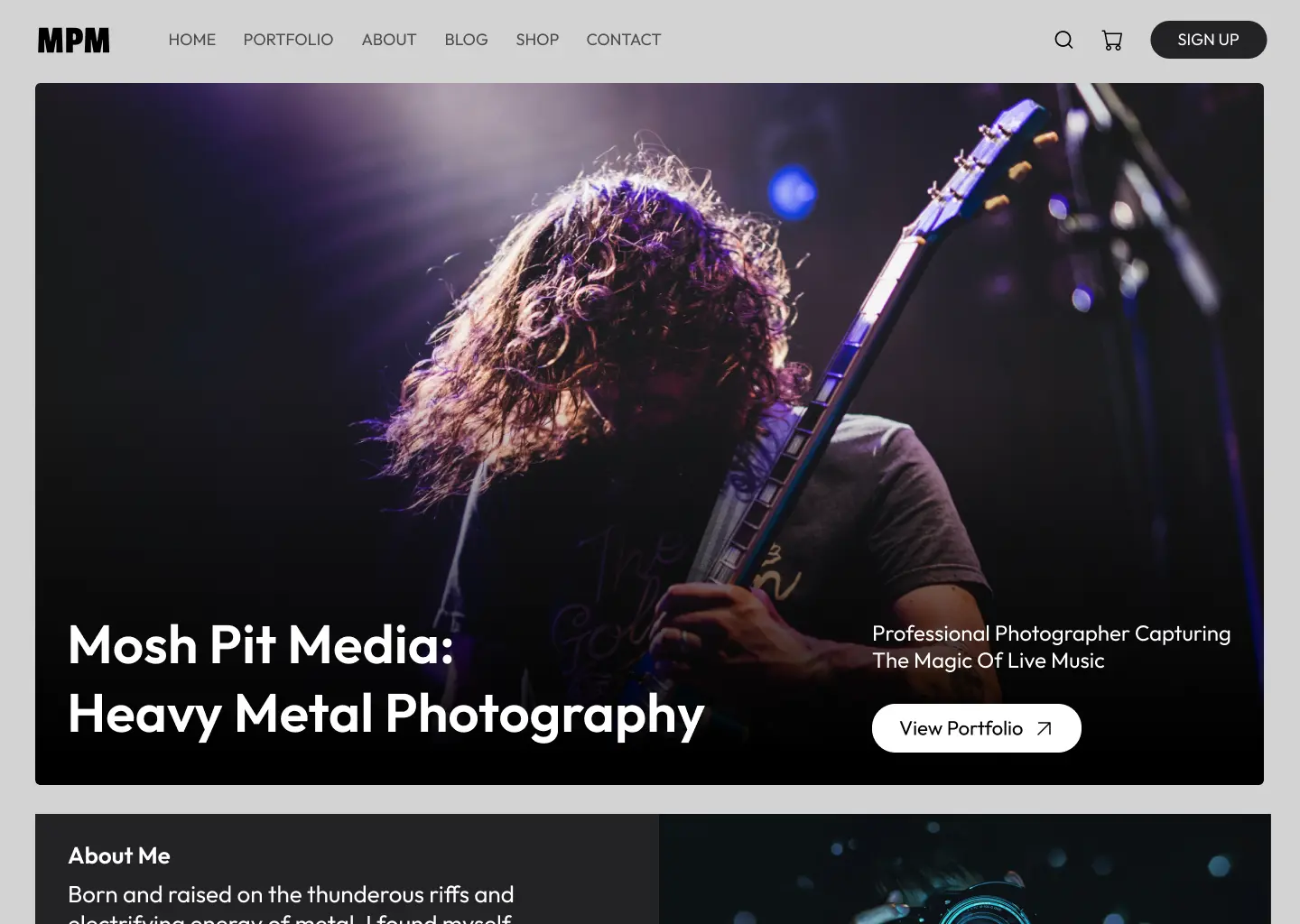 Mosh Pit Media website homepage