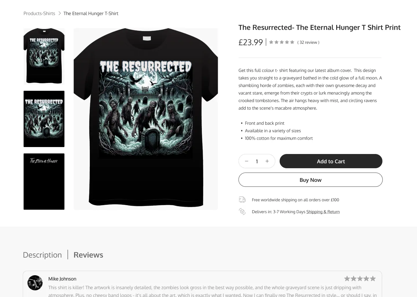 ...The Resurrected t-shirt product page